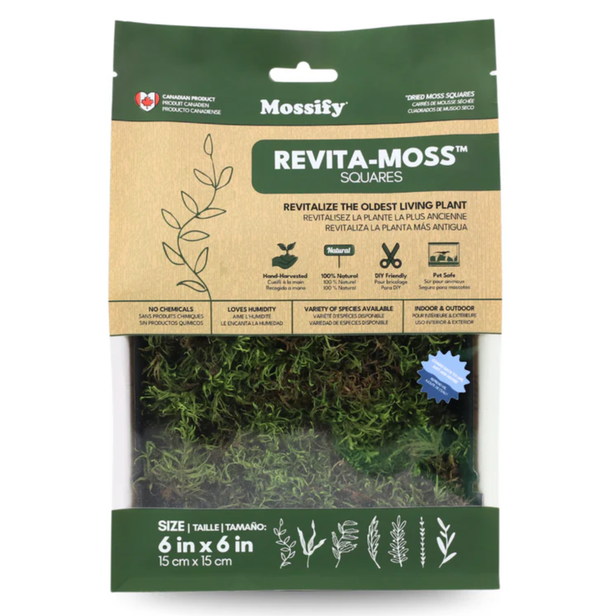 Natural Canadian Forest Moss Packaging